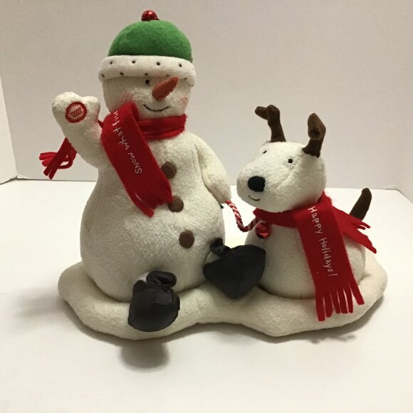 Hallmark Jingle Pals Snowman & Dog Animated Musical Singing Plush 2004 Working - Picture 2 of 4